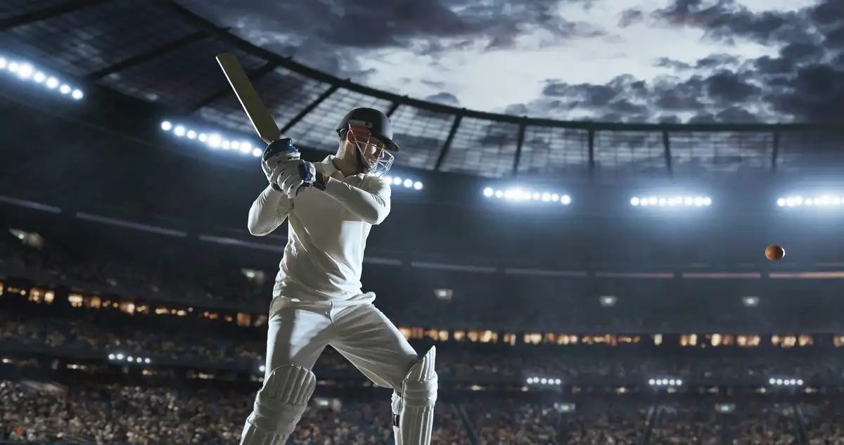 Cricket player batting